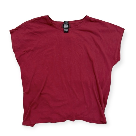 Victoria’s Secret Sport split open back short sleeve crew-neck t-shirt burgundy - Picture 3 of 7